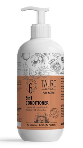 TAURO PRO LINE PURE NATURE 5IN1, mitrinošs kondicionieris suņiem un kaķiem, 400 ML